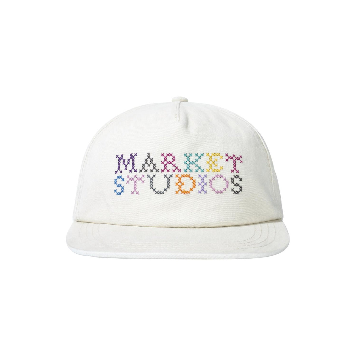 Women's Needlepoint 5-Panel Hat In White