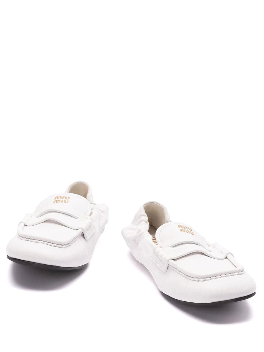 Miu Miu Women Ruches Nappa Leather Loafers