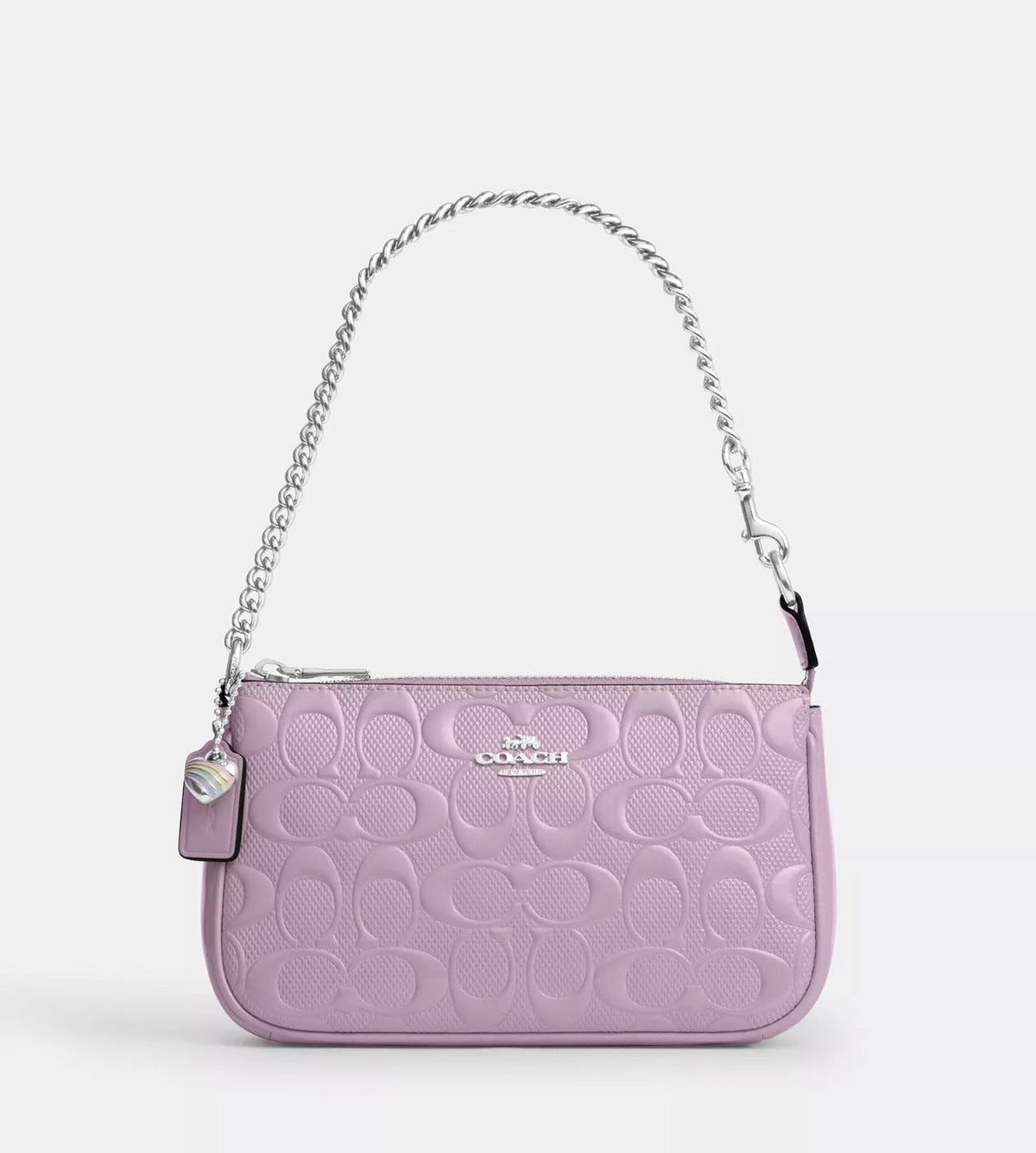 NWT Coach Nolita 19 Signature Leather Bag With Heart Charm In Light Violet