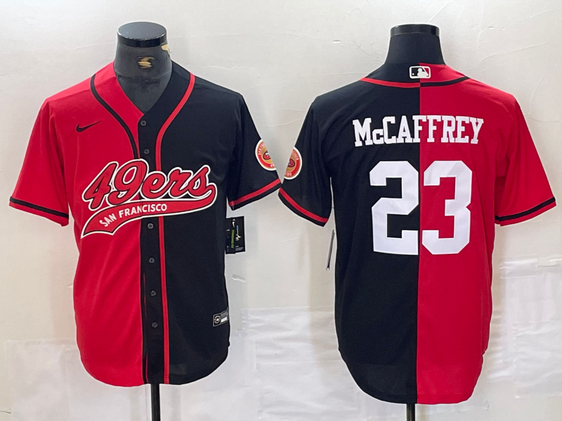 Men's San Francisco 49ers Christian McCaffrey #23 Red/Black Game Player jersey Joint Edition
