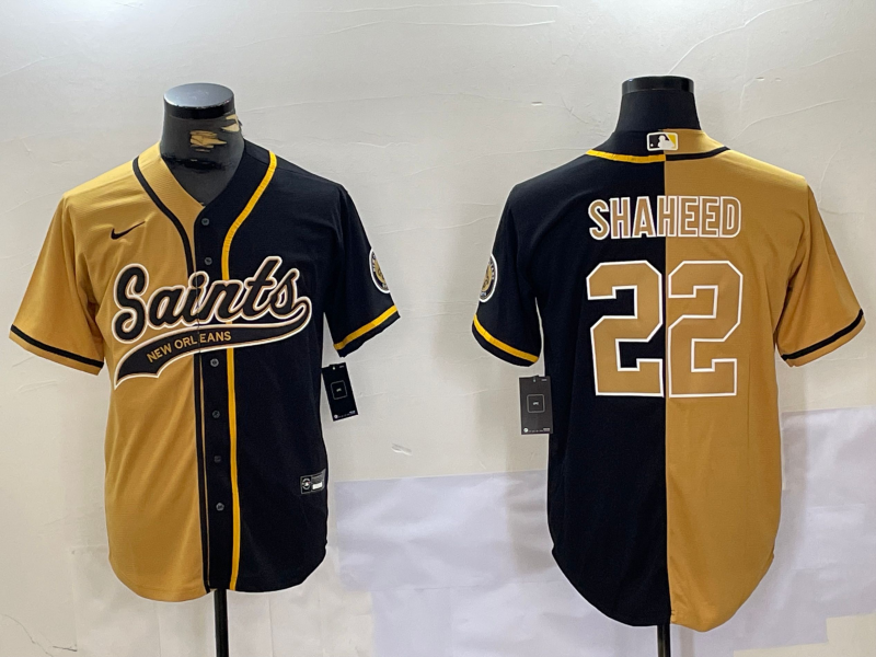 Men's New Orleans Saints Rashid Shaheed #22 Yellow/Black Player jersey
