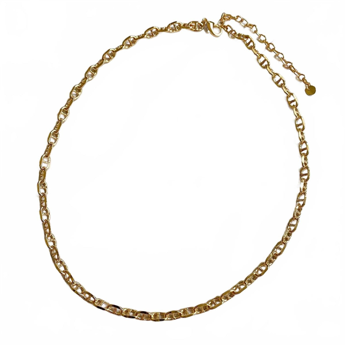 Women's Equestrian Horse Bit Anchor Link Necklace In Gold