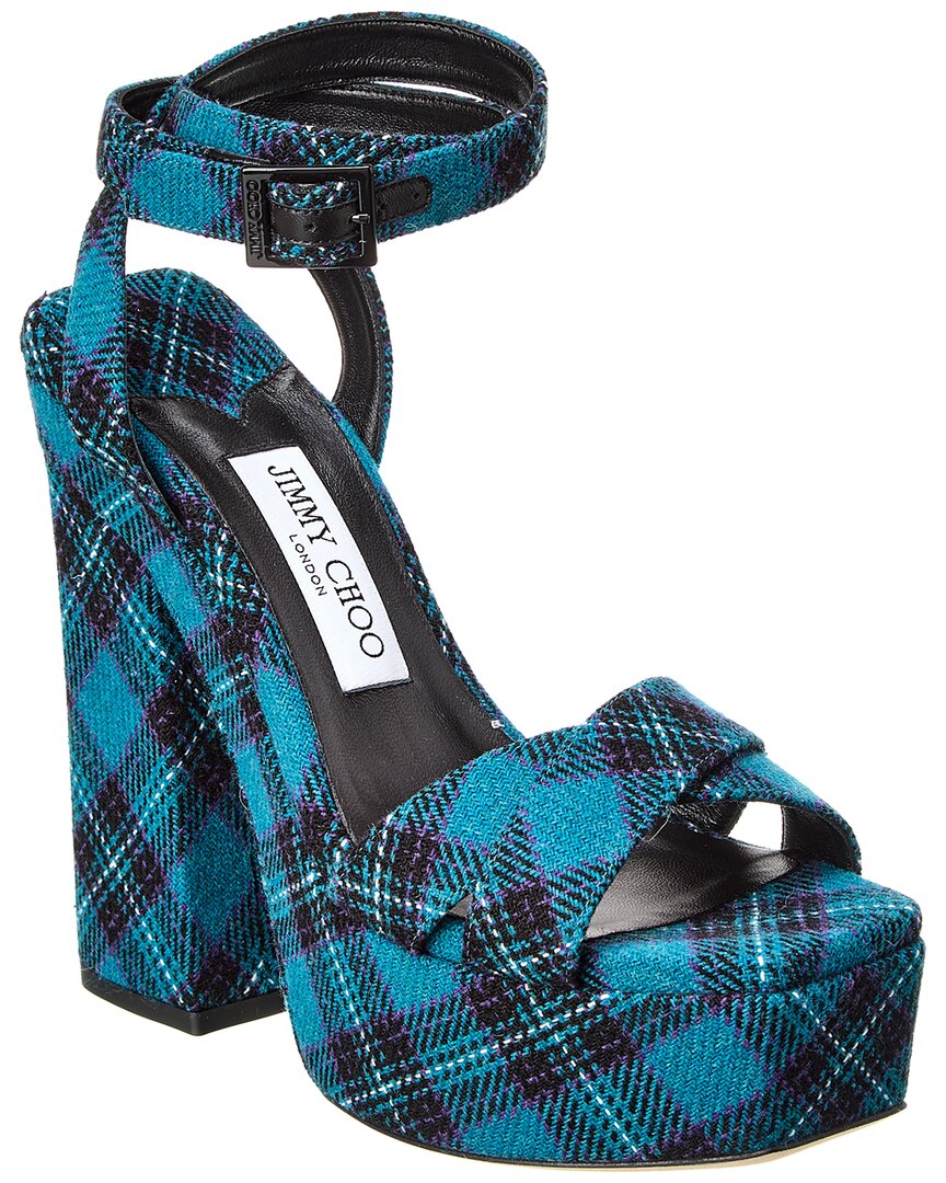 Jimmy Choo Gaia 140 Tartan Platform Sandal