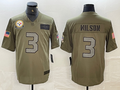 Men's Pittsburgh Steelers Russell Wilson #3 Olive Game jersey