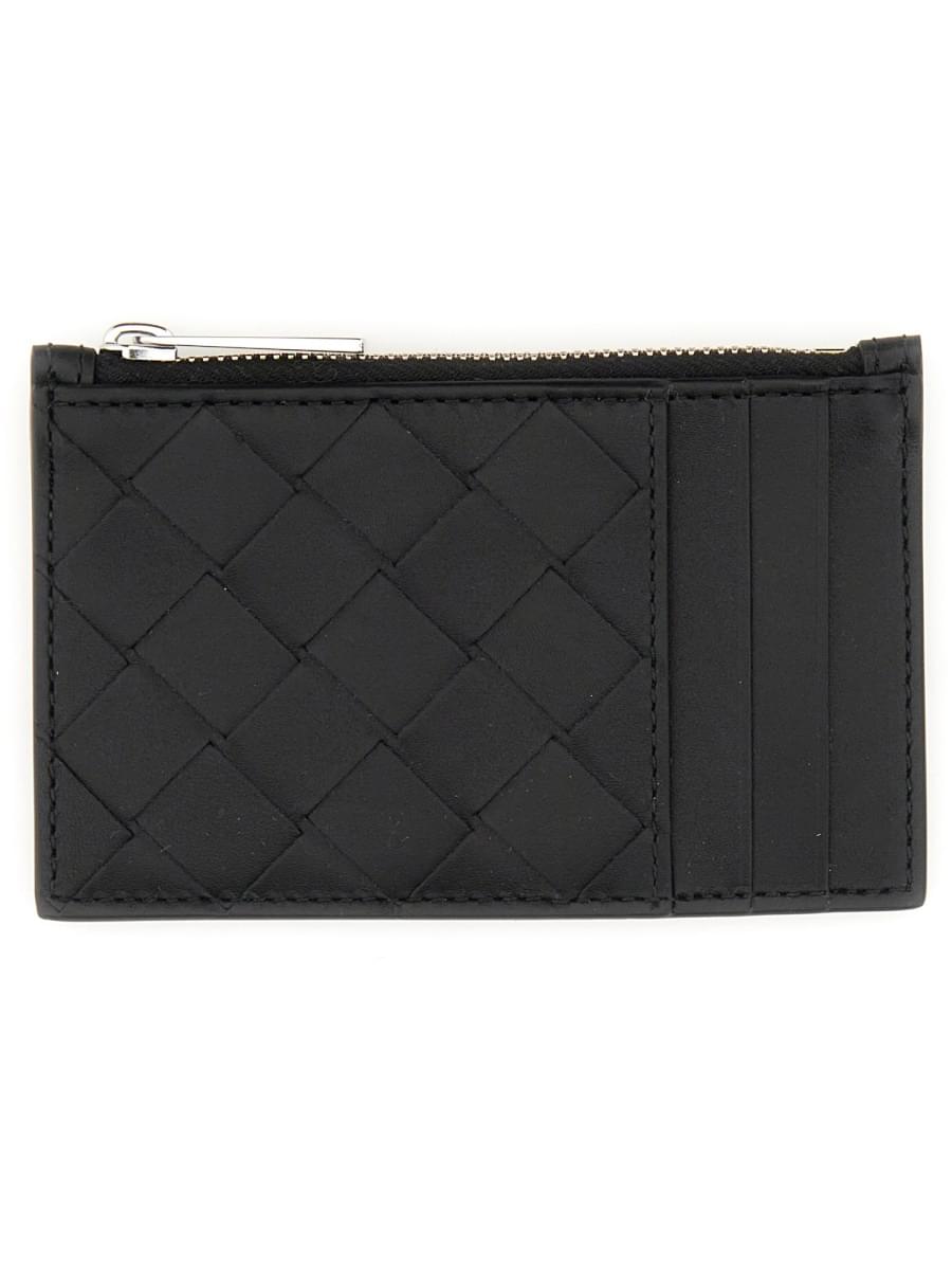 Bottega Veneta Men Woven Card Holder With Zipper