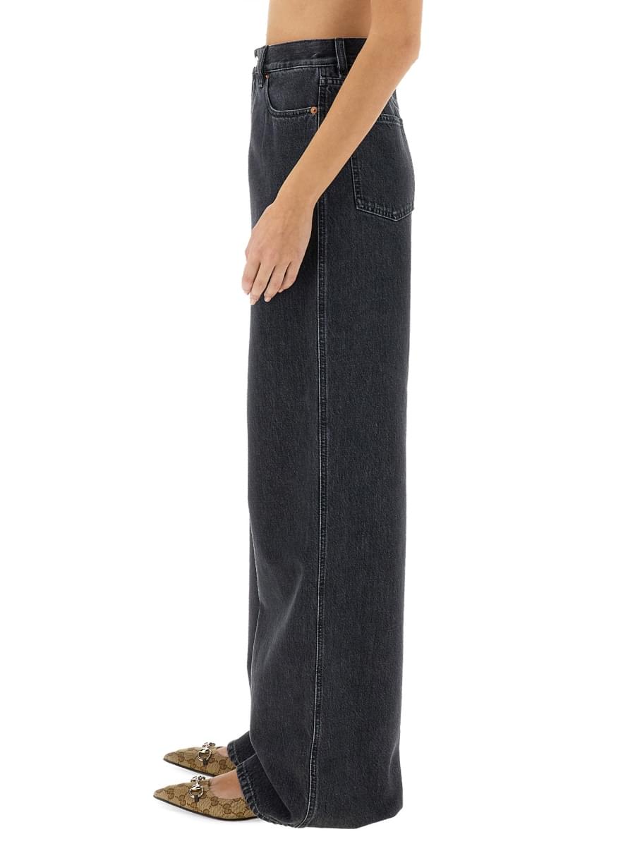 Gucci Women Wide Leg Denim Pants