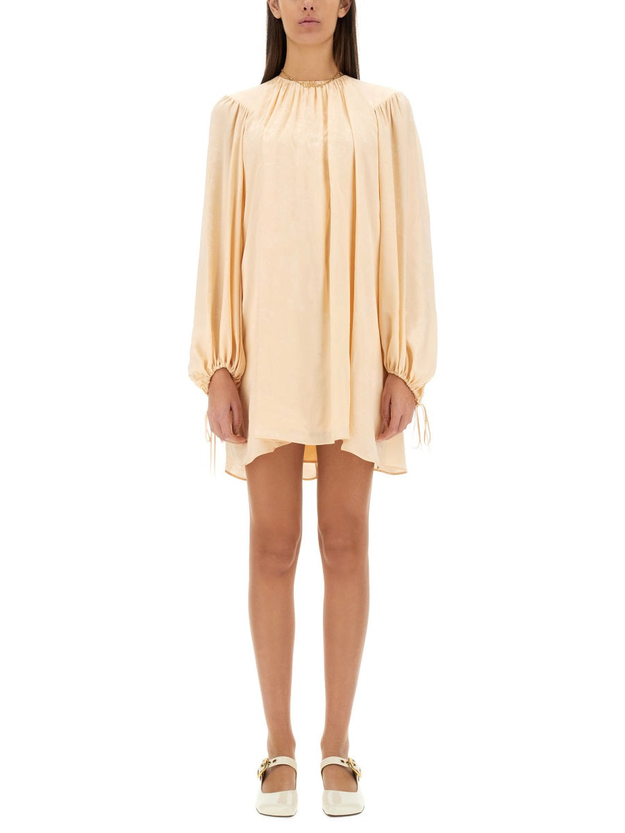 Chloé Women Silk Shirred Mini Dress