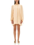 Chloé Women Silk Shirred Mini Dress
