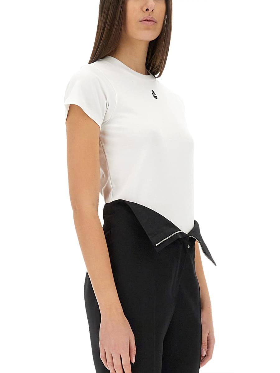 Alexander Mcqueen Women T-Shirt With "Skull" Embroidery