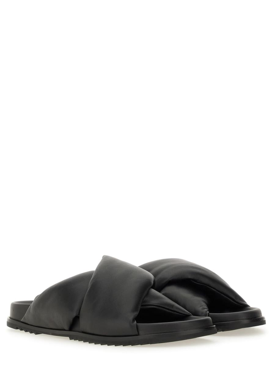 Rick Owens Men Leather Slide Sandal