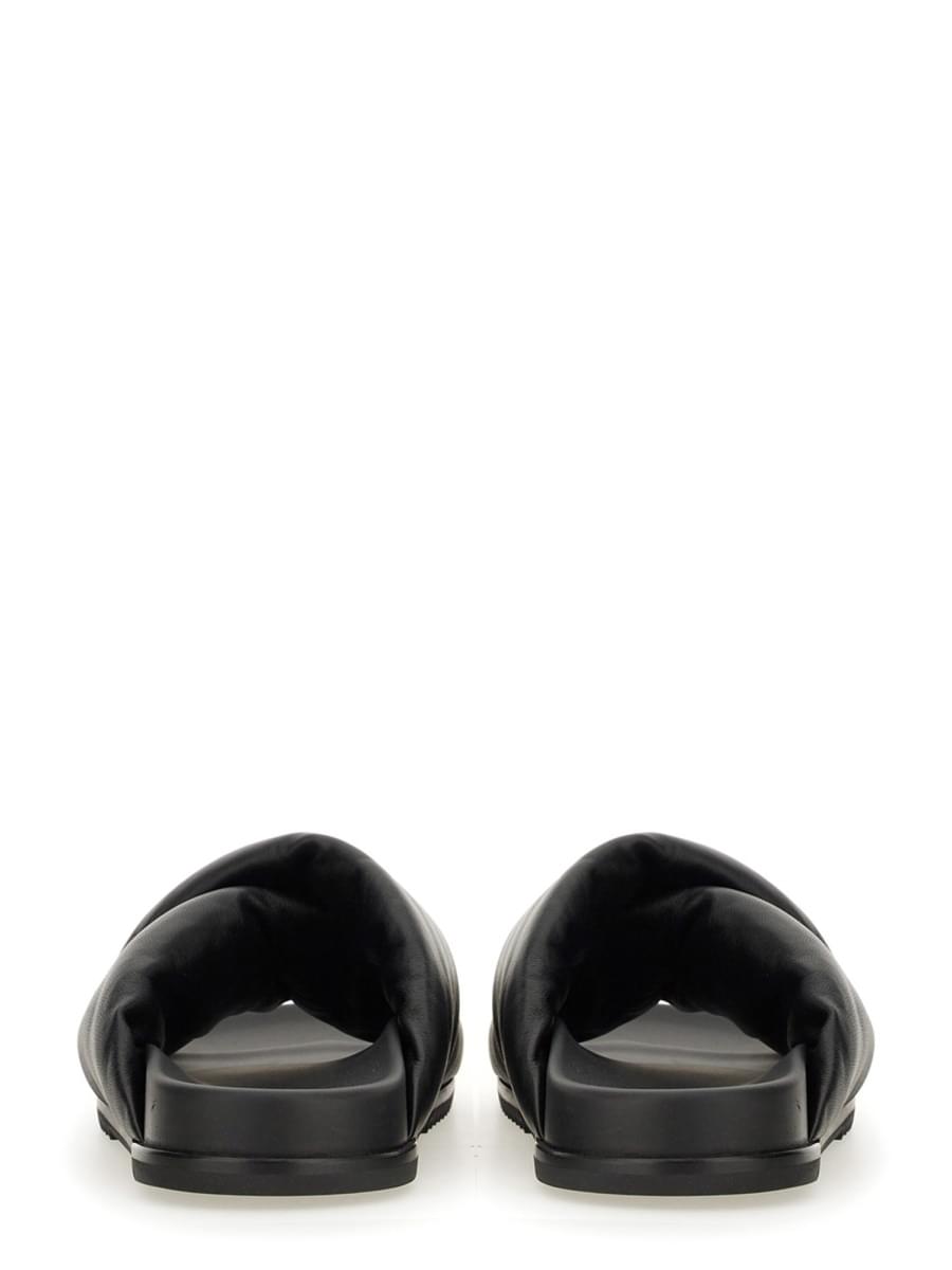 Rick Owens Men Leather Slide Sandal