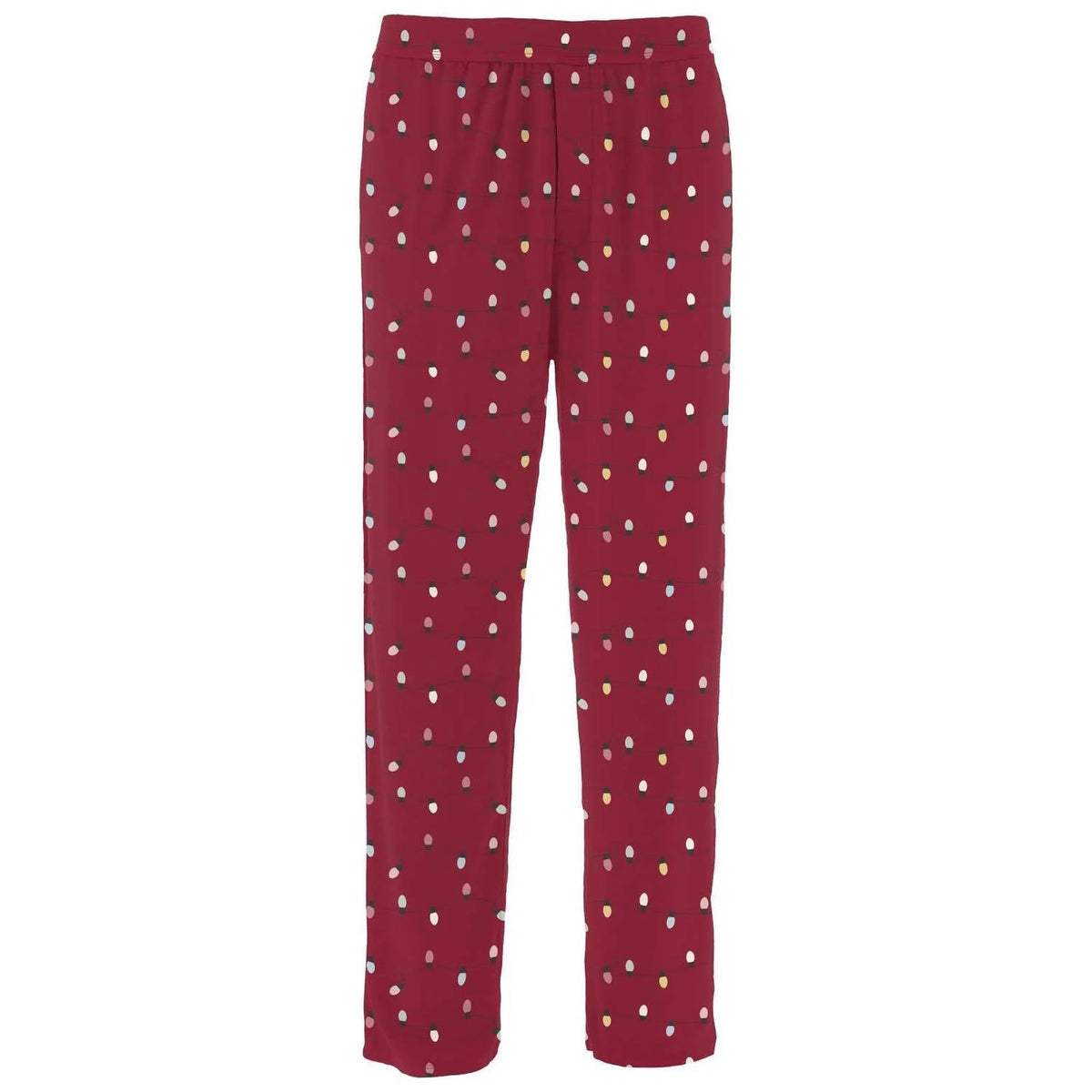 Men's Print Pj Pants In Crimson Holiday Lights