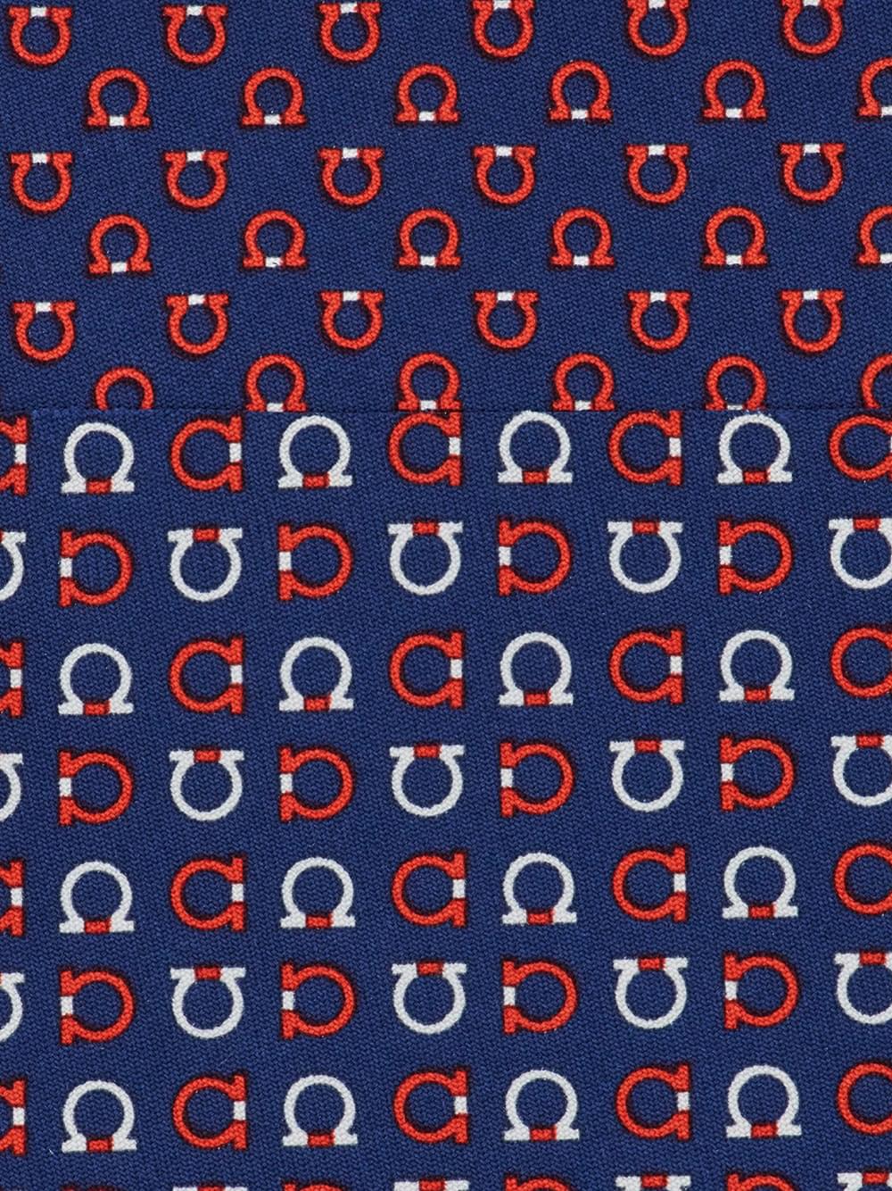 Ferragamo Men Gancini Print Silk Tie