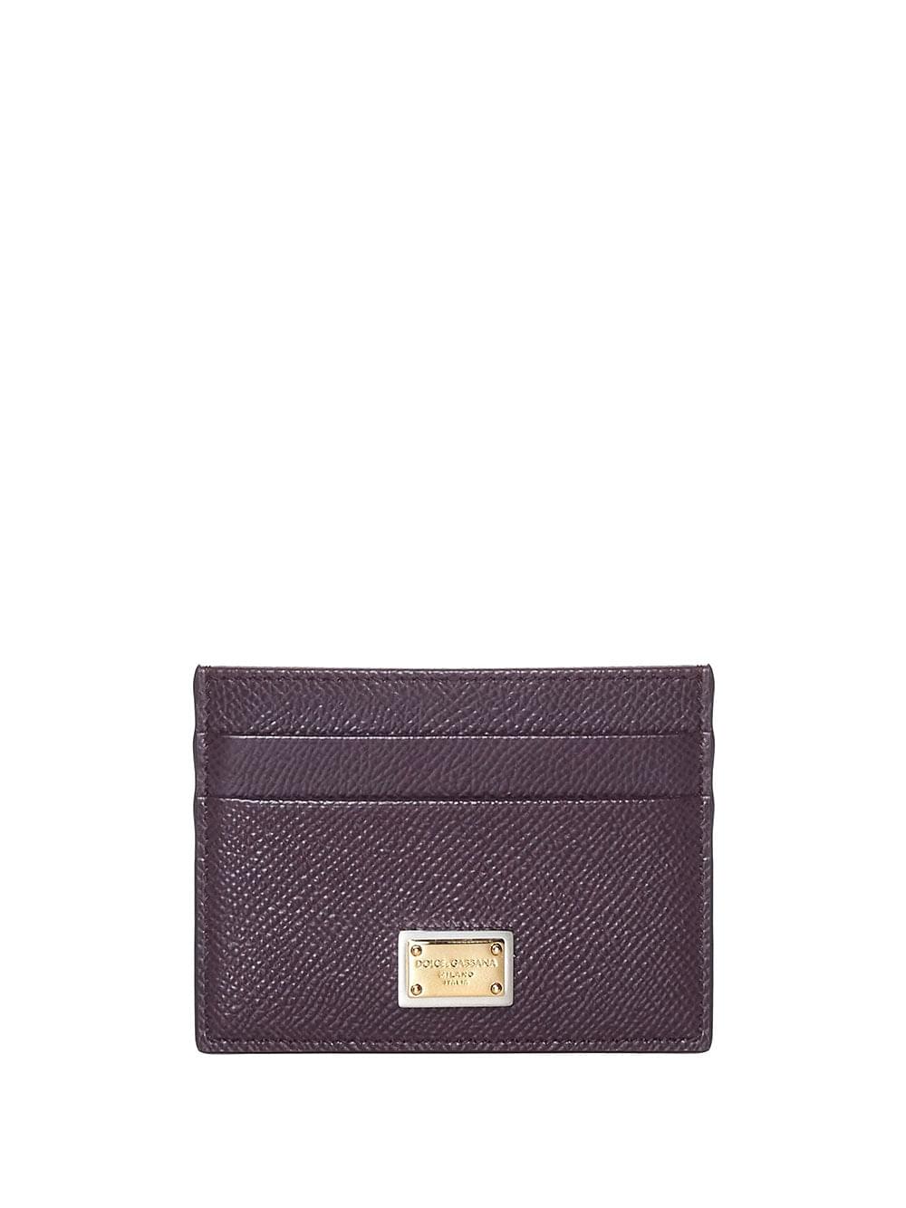 Dolce & Gabbana Women Dauphine Calfskin Card Holder With Branded Plate