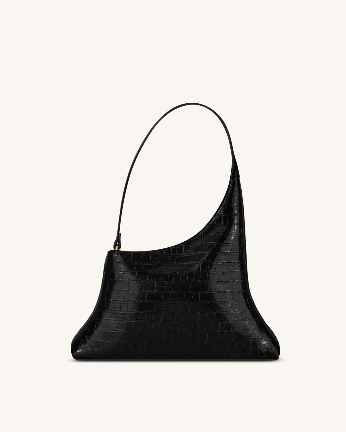 Lyra Shoulder Bag - Black Croc