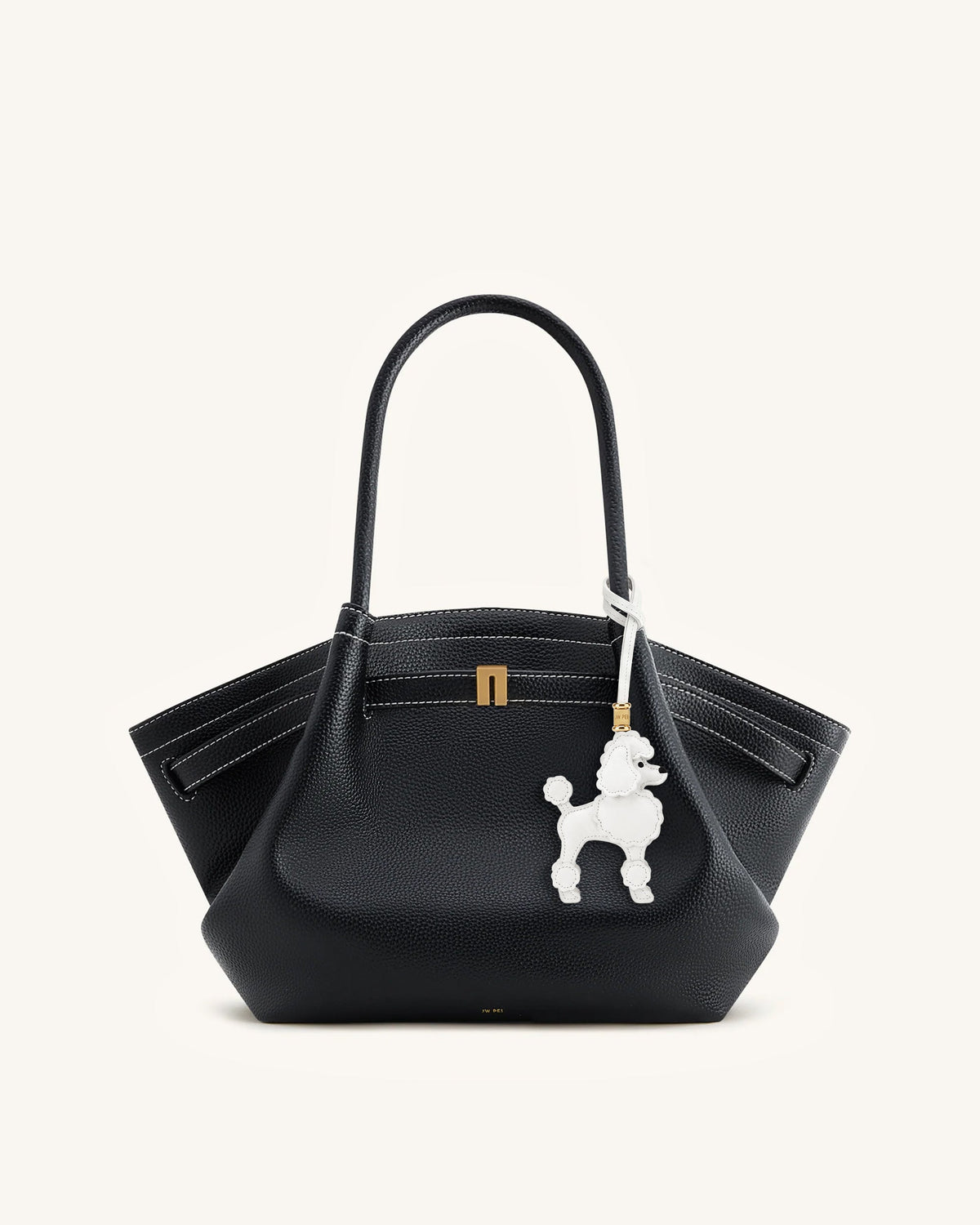Poodle Bag Charm - White