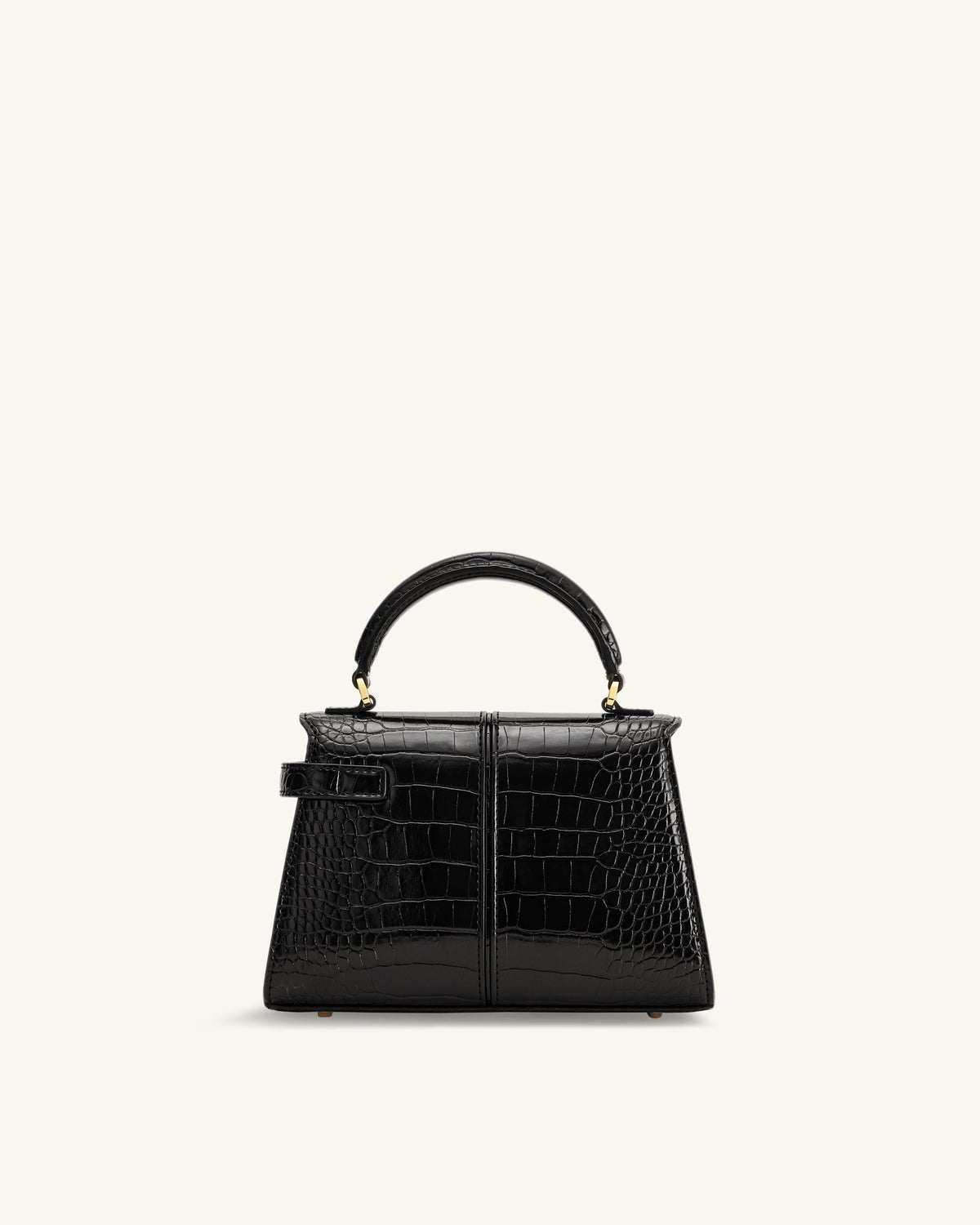 Elise Top Handle Bag - Black Croc