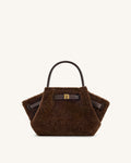 Hana Mini Faux Fur Tote Bag - Dark Brown