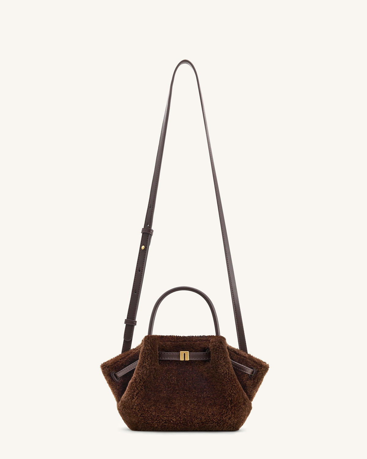Hana Mini Faux Fur Tote Bag - Dark Brown