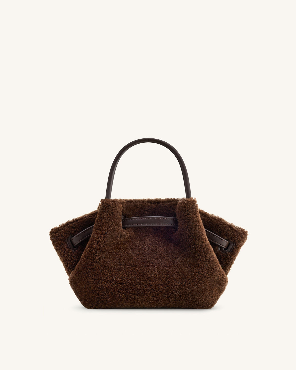 Hana Mini Faux Fur Tote Bag - Dark Brown