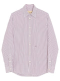 Valentino Garavani Men Valentino Cotton Poplin Striped Shirt With Vlogo Embroidery