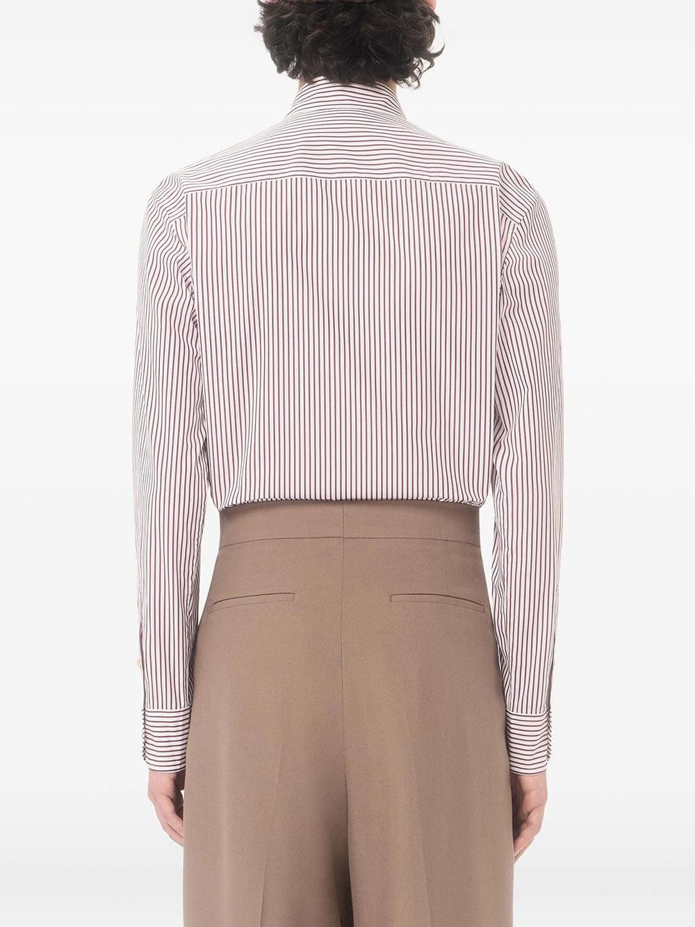 Valentino Garavani Men Valentino Cotton Poplin Striped Shirt With Vlogo Embroidery