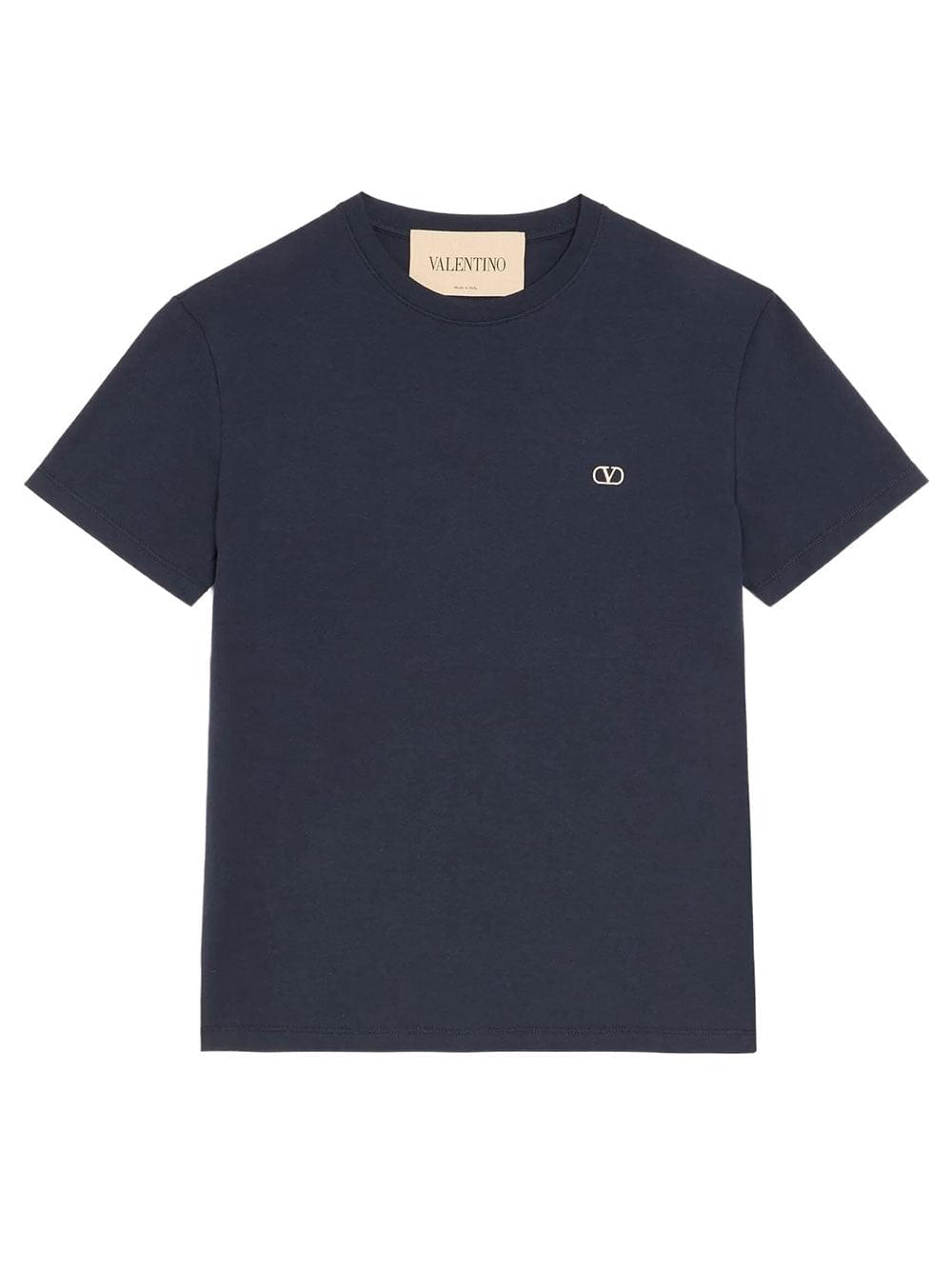 Valentino Garavani Men Valentino Cotton T-Shirt With Vlogo Embroidery