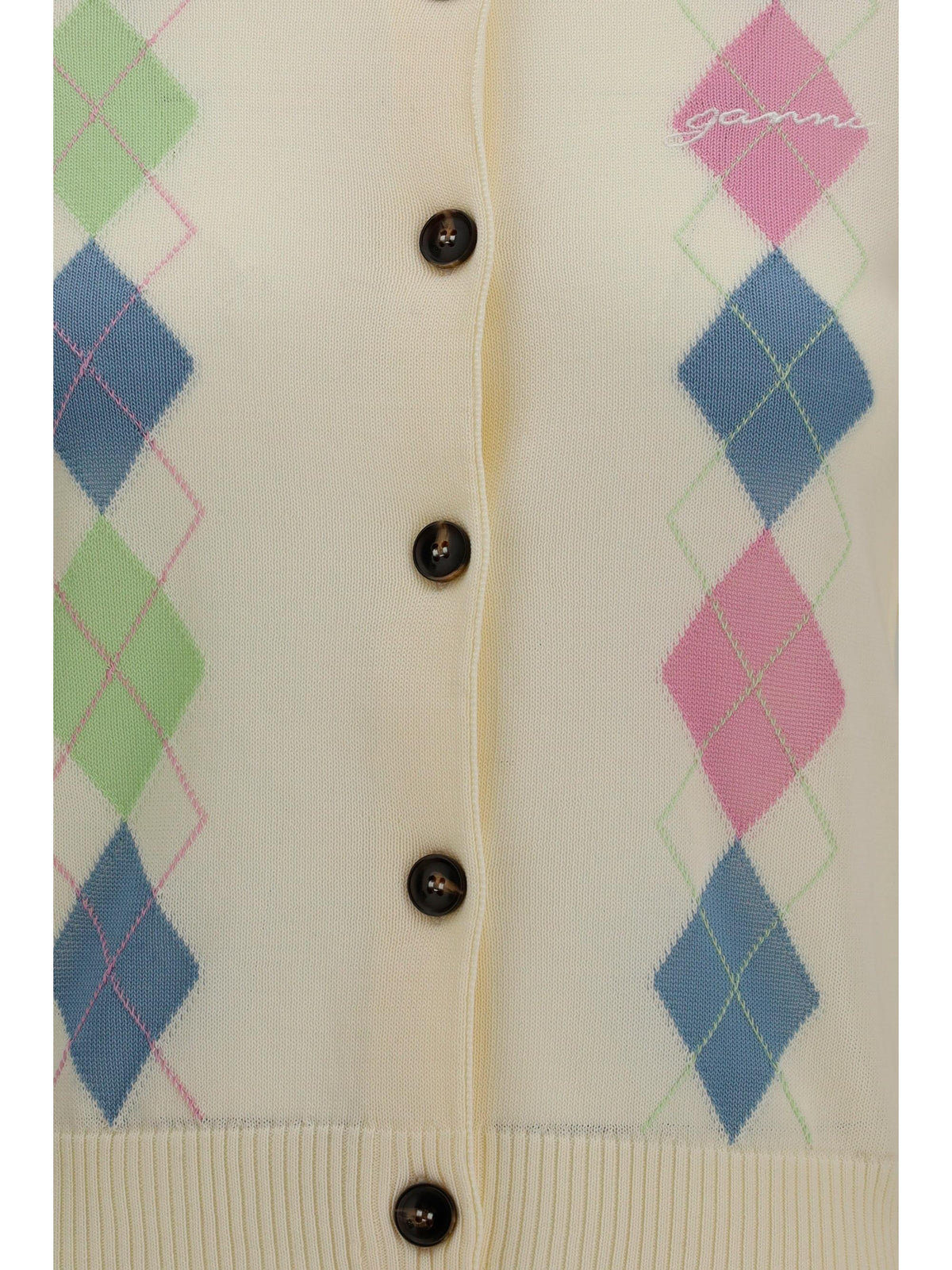 Ganni Women Diamond-Pattern Cardigan