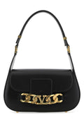 Valentino Garavani Women Black Leather Vlogo Chain Shoulder Bag