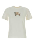 Burberry Women White Cotton T-Shirt