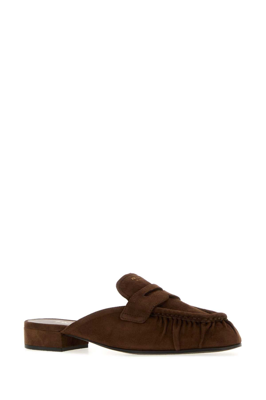 Prada Women Brown Suede Slippers