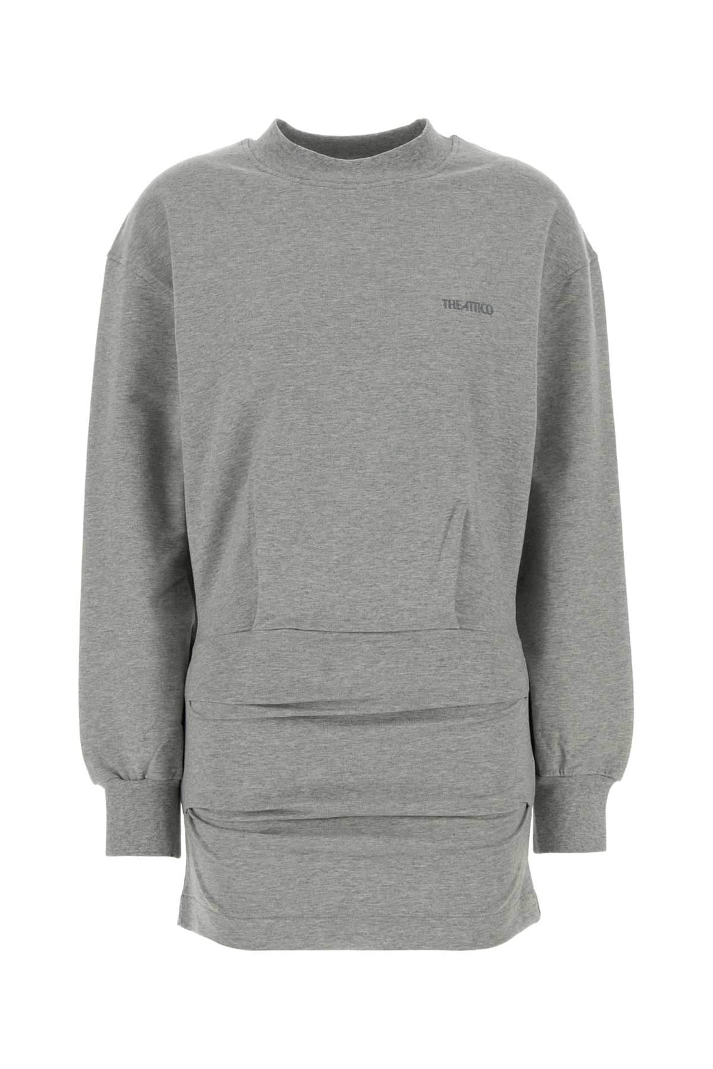 The Attico Women Grey Stretch Cotton Sweatshirt Mini Dress