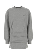 The Attico Women Grey Stretch Cotton Sweatshirt Mini Dress