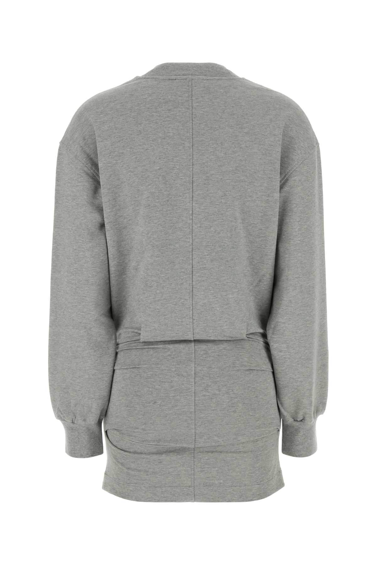 The Attico Women Grey Stretch Cotton Sweatshirt Mini Dress