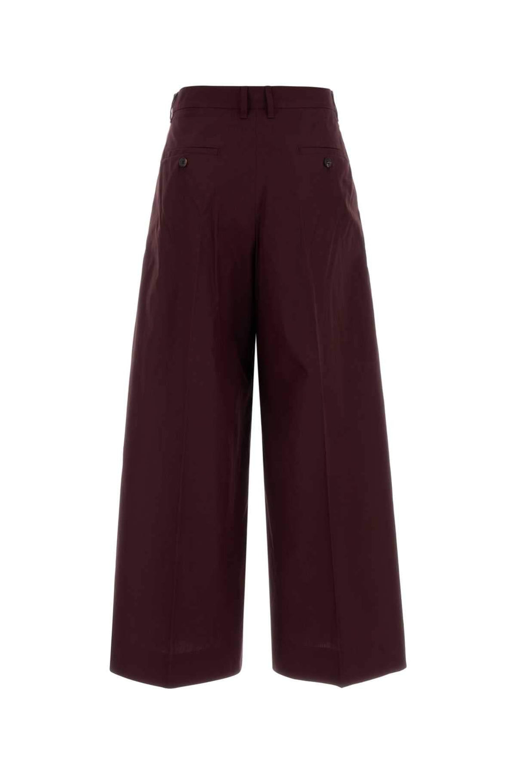 S Maxmara Women Aubergine Poplin Epoca Wide-Leg Pant