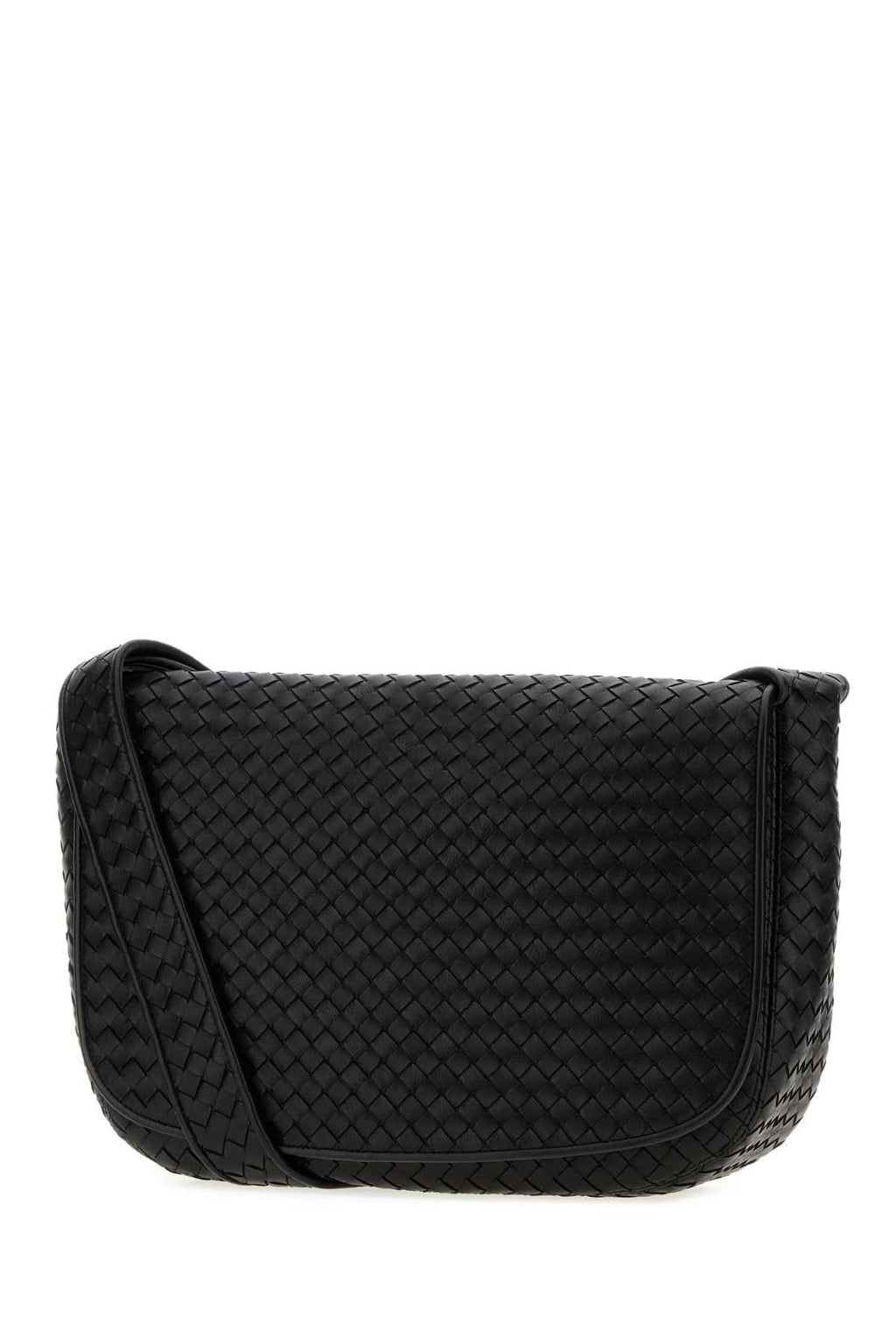 Bottega Veneta Men Black Leather Crossbody Bag