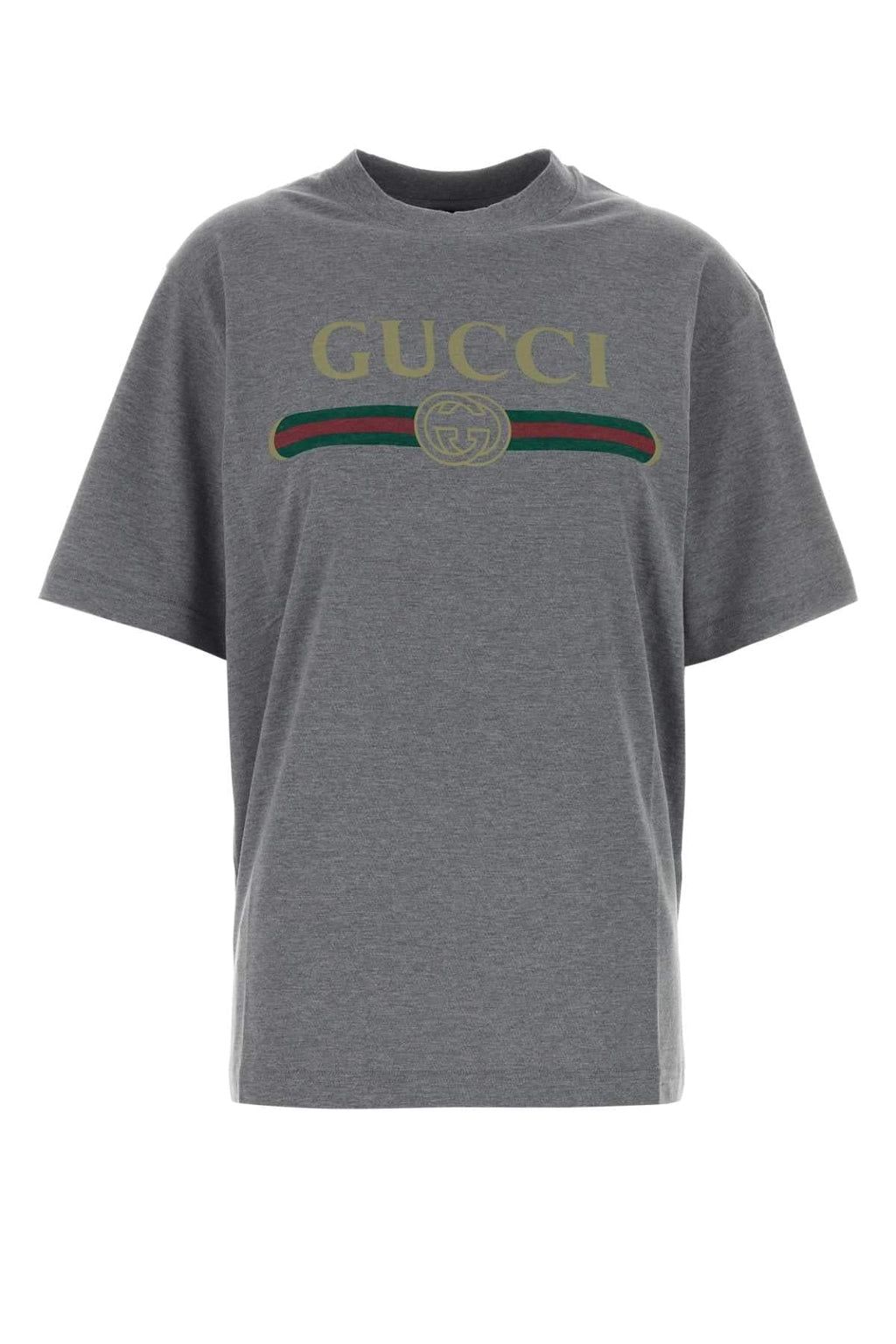 Gucci Women Dark Grey Cotton Blend T-Shirt