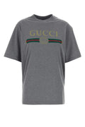 Gucci Women Dark Grey Cotton Blend T-Shirt