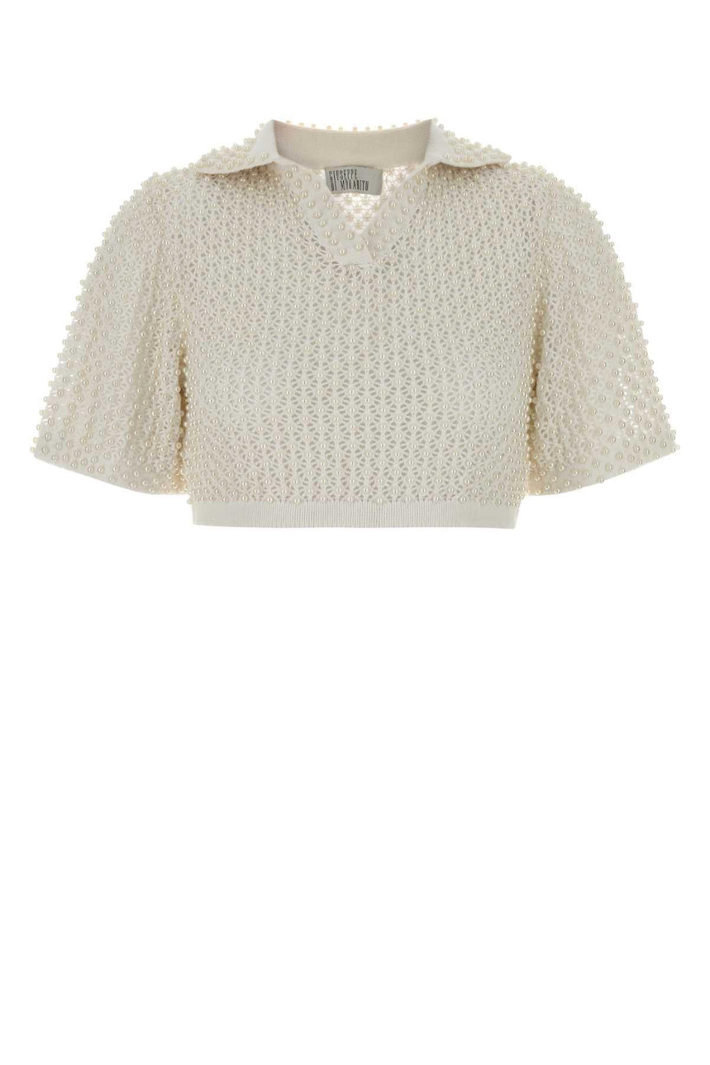 Giuseppe Di Morabito Women White Crochet Polo Shirt