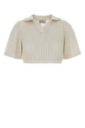 Giuseppe Di Morabito Women White Crochet Polo Shirt