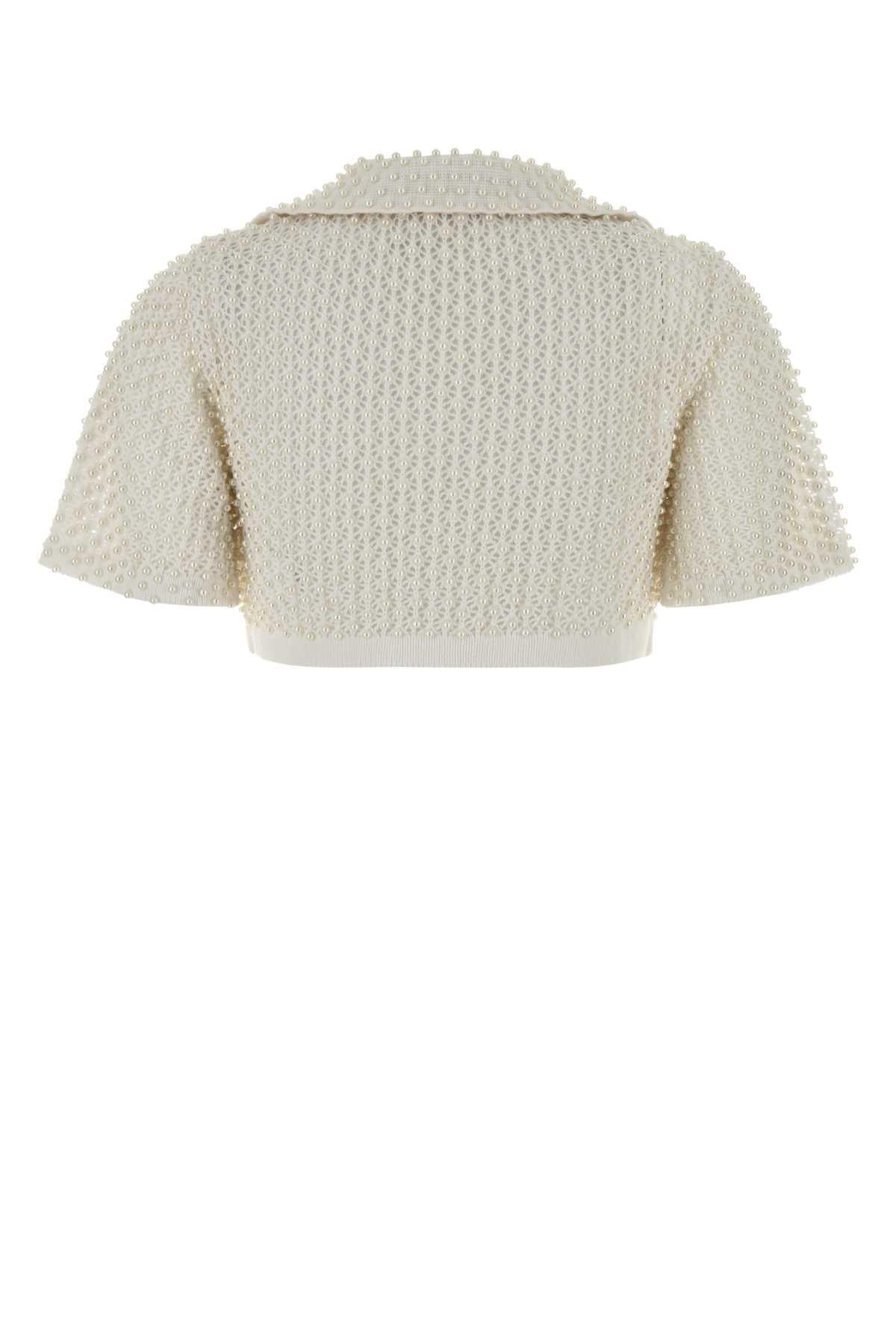 Giuseppe Di Morabito Women White Crochet Polo Shirt