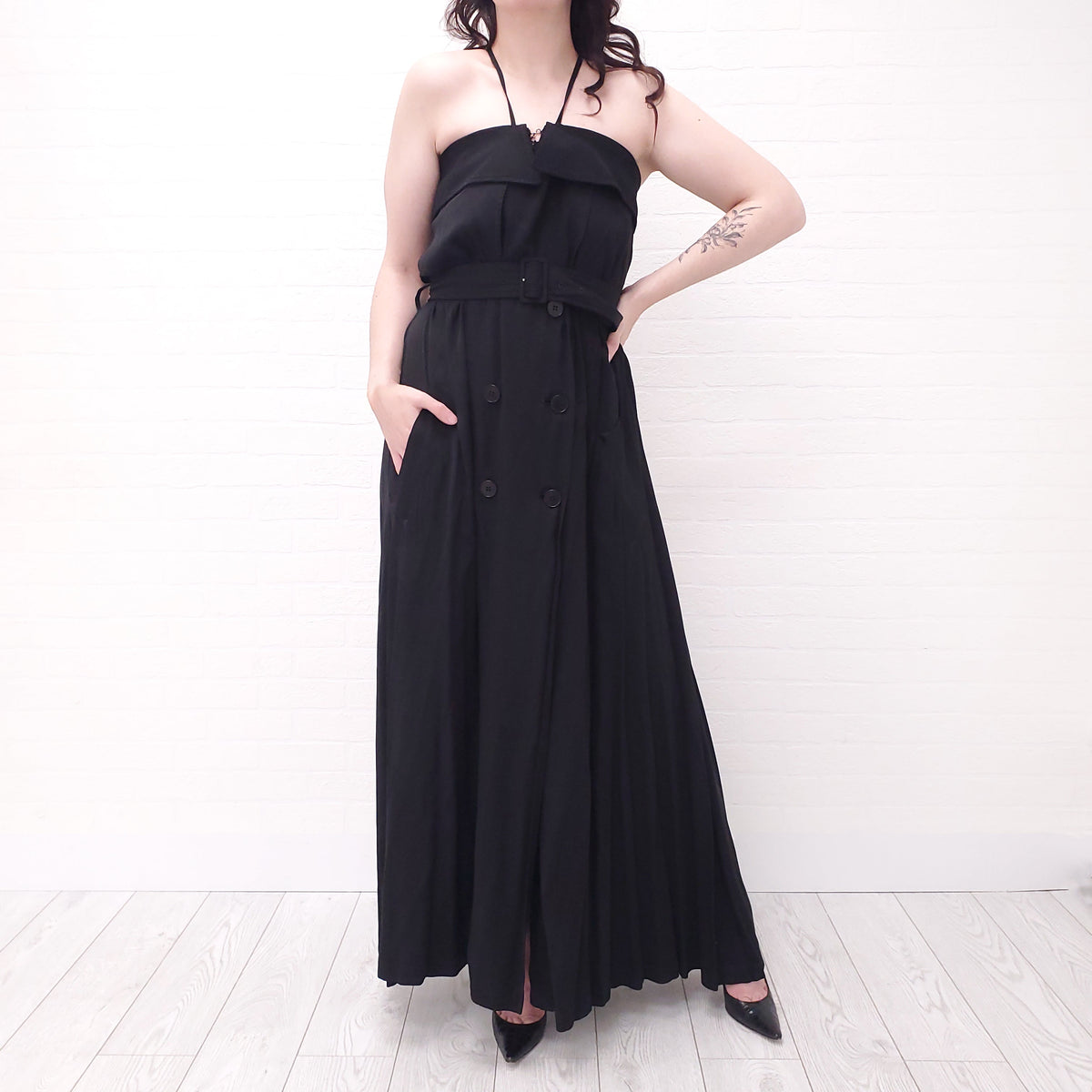 JEAN PAUL GAULTIER BLACK DRESS WITH BUTTONS - SIZE 10