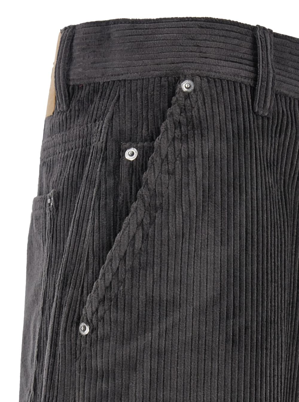 Ami Paris Men Brown Trousers With Back Logo Patch In Velvet Man