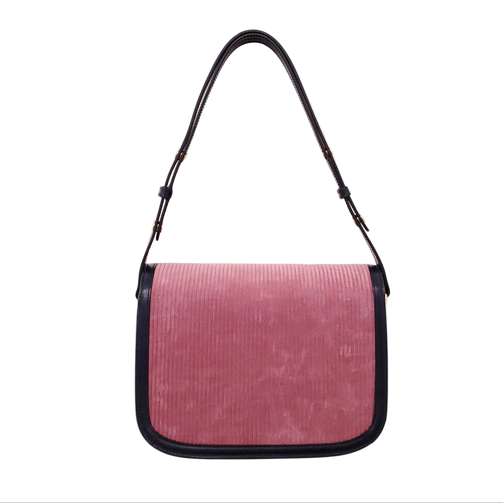 GUCCI PINK VELVET 1955 HORSEBIT BUCKLE SMALL BAG