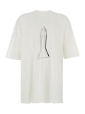 Drkshdw Men White Crew Neck T-Shirt With Maxi Print On The Front In Cotton For Men