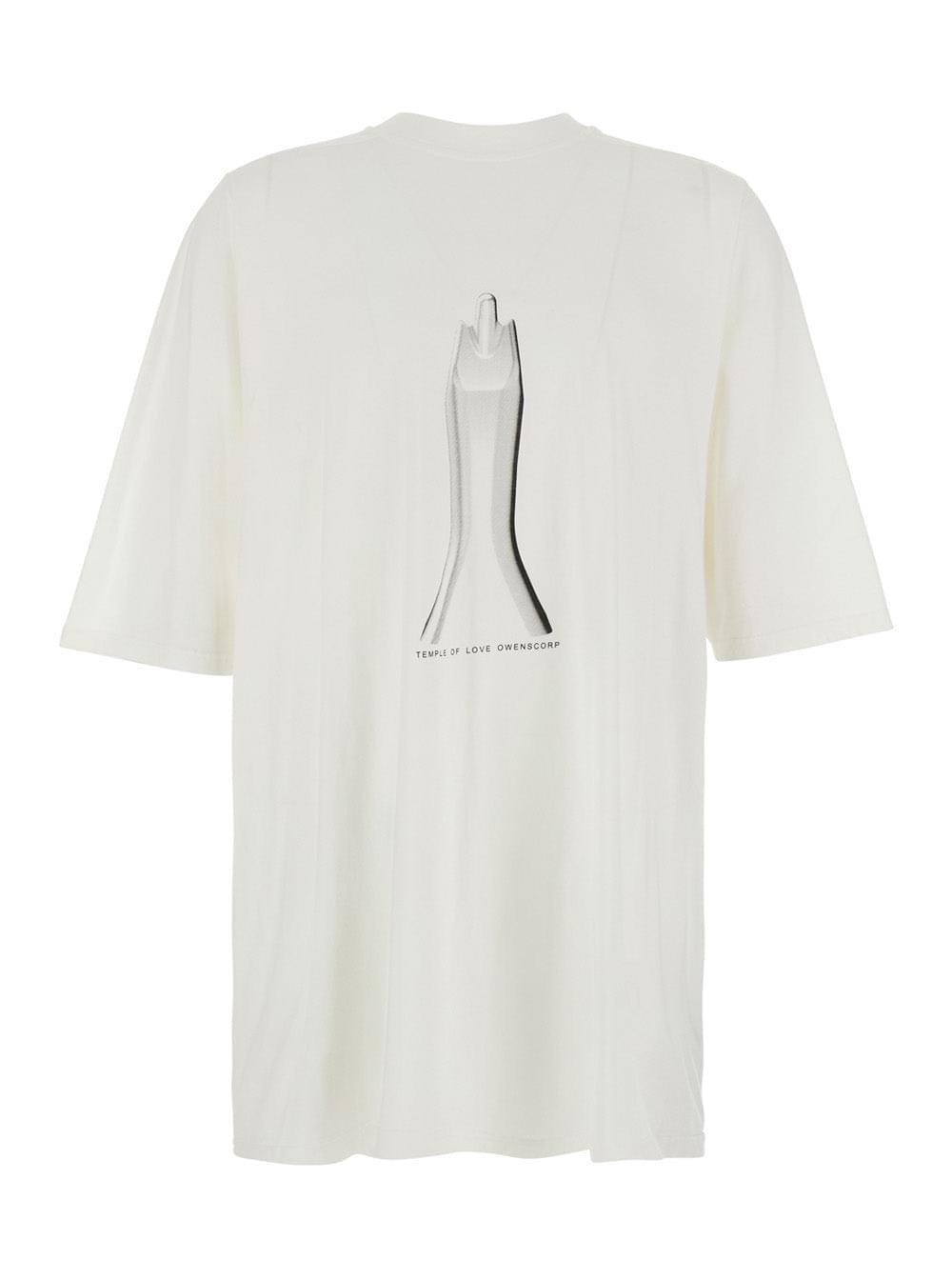 Drkshdw Men White Crew Neck T-Shirt With Maxi Print On The Front In Cotton For Men