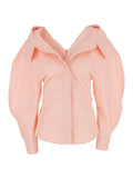 Givenchy Women Pink Fitted Shirt With Cut-Out Design On Front And Back In Cotton For Women