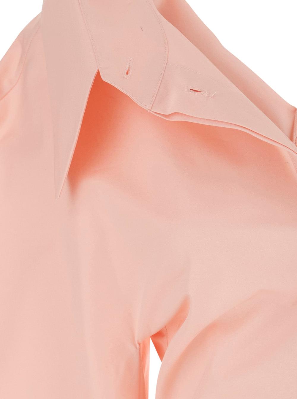 Givenchy Women Pink Fitted Shirt With Cut-Out Design On Front And Back In Cotton For Women