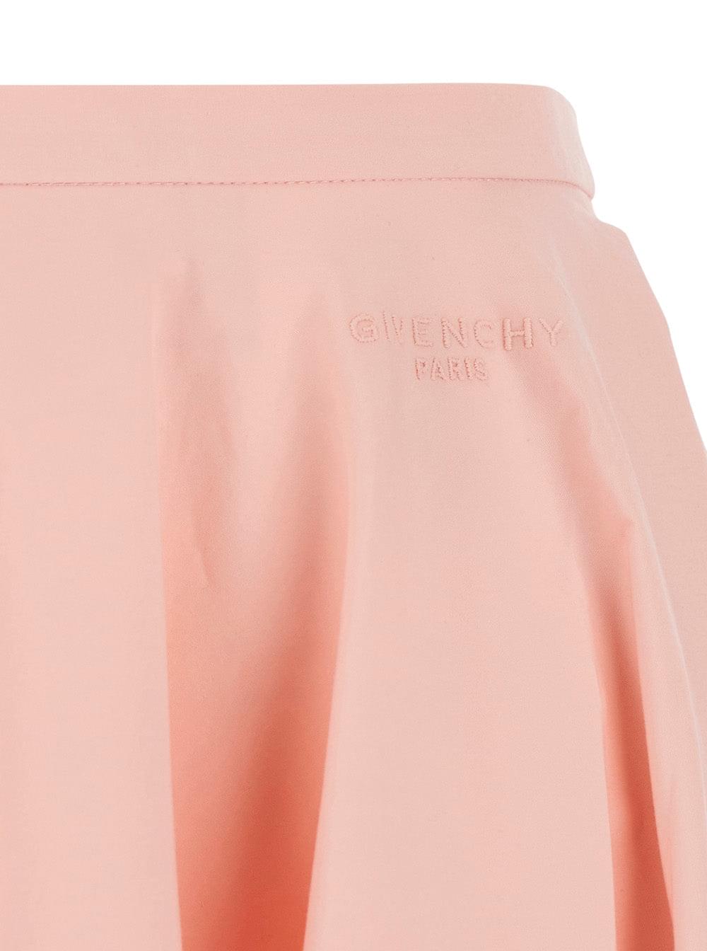 Givenchy Women Pink A-Line Skirt With Flared Design In Cotton For Women
