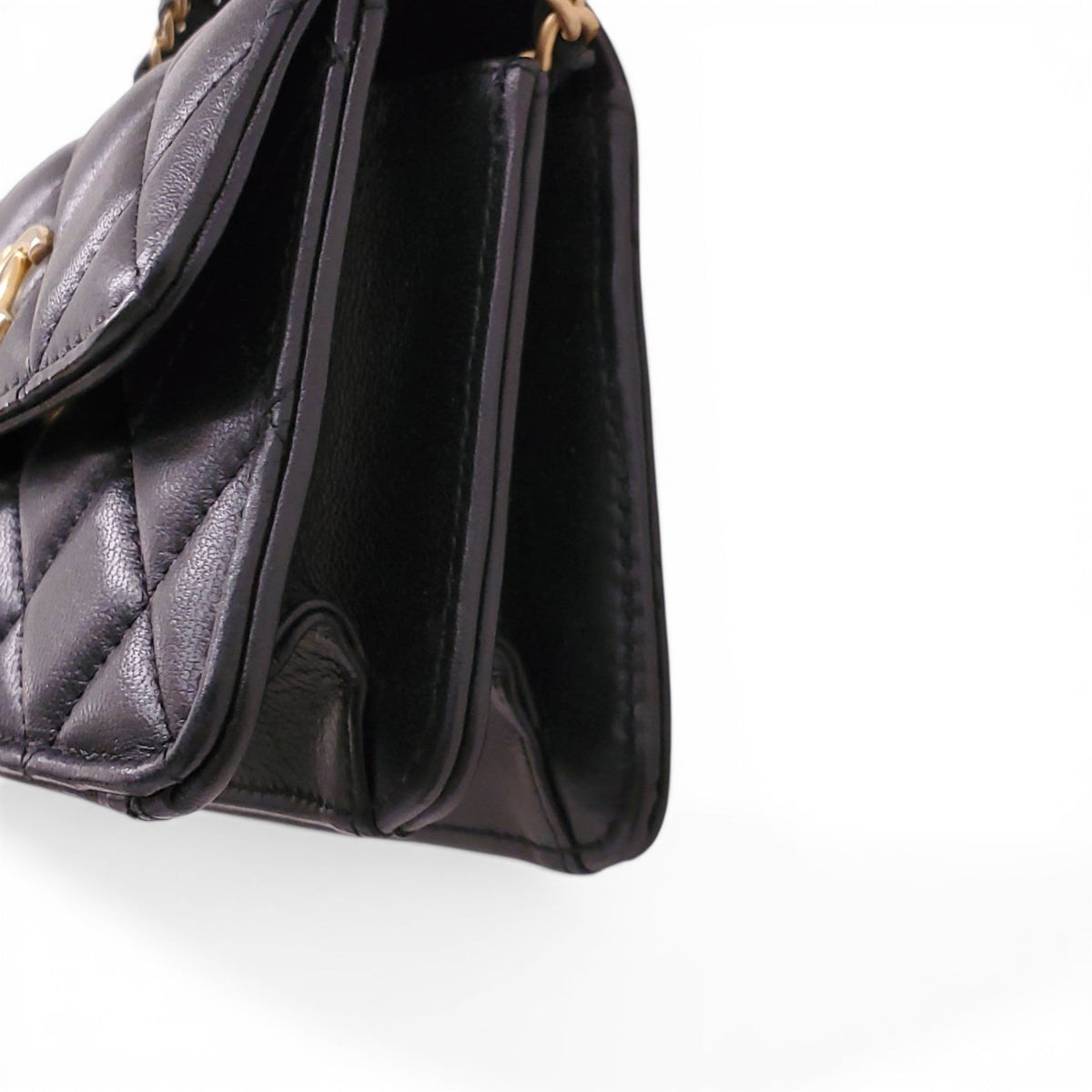 CHANEL MINI LEATHER CROSSBODY BAG WITH TOP HANDLE
